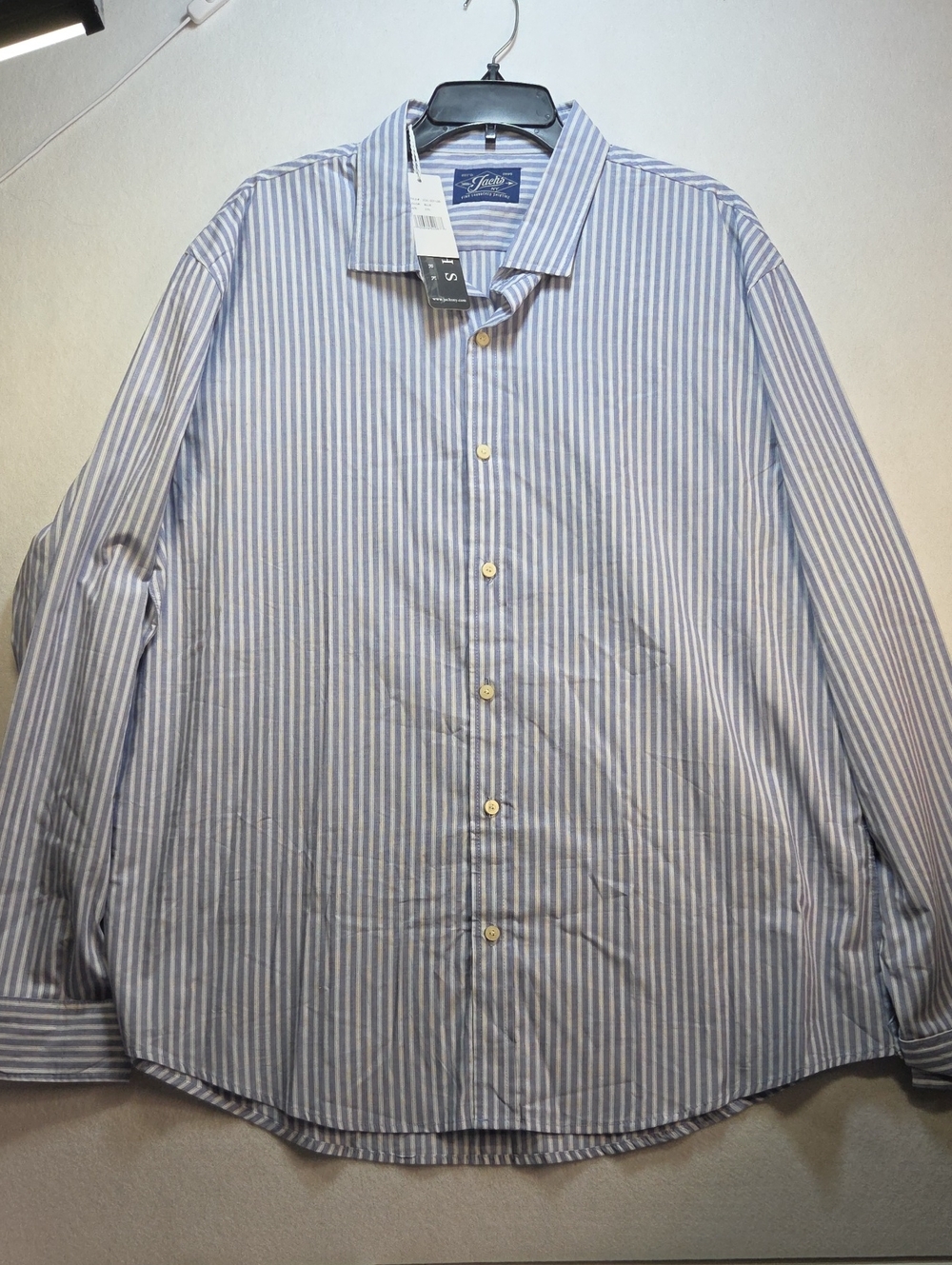 JACHS Blue Stripe Laundered Button Down Dress Shirt NWT - 2XL